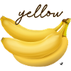 Three yellow bananas illustration with inscription