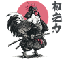 Imprimé d’armure samouraï coq