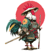 Samouraï Coq en armure