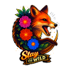 Fox with flowers Stay wild