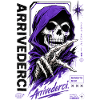 Lila Hood Totenkopf-Reaper Grafik