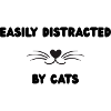 Heart Mustache Minimal Cat Motif