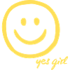 Yes Girl Smile Handzeichnung Gelb