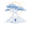 Meditative Fox - Bonsai of Wisdom