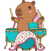 Drumming Capibara Parade - Little Drummer