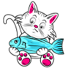 Petit Chat et Poisson Bleu