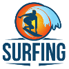 Surfing Retro Waves Silhouette Sunset