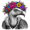 Flower Wreath Bird Portrait