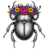 Scarab with flower crown