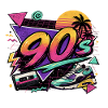 90s Neon Retro Sneaker Design
