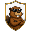 Cool Beaver in Shield Emblem