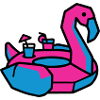 Flamingo Swimming Animal Pool Party