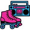 Rollschuhe Boombox 80er Retro