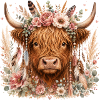 Flower wreath cow's head