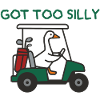 Goose in golf cart