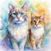 Aquarell-Katzen-Porträt