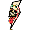 Neon Skull Tongue Burst
