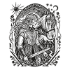 Nachtwald Silhouette: Fantasy-Wächter