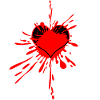 Red Heart Splatter Art