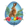 Hase, Ostereier und Kirschblüten Abbildung
