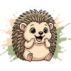Cuddly hedgehog on pastel spritz
