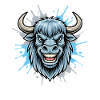 Blue Bison Head Splash