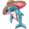 Dolphin Funny Sombrero