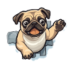 Pug Durchbruch aus Eis