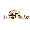 Heart Caravan Retro Sketch