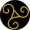 Yellow on Black Triskel Ornament