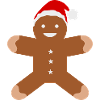 Gingerbread Man with Santa Hat