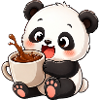 Süßer Panda Kaffeetrinker Kaffeeliebhaber Cartoon