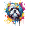 Shih Tzu Hund Bunte Spritzkunst
