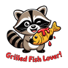 Waschbär-Grillfischliebhaber