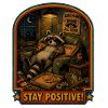 Raccoon Pizza Night Stay Positive