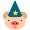 Piggy Magic Hat Cartoon