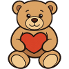 Teddy Bear with Heart Comic Art