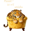Schlafender Leopard in Goldtub