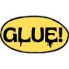 Glue! Yellow adhesive logo