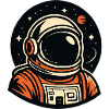 Orange astronaut in space