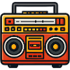 Retro boombox pop art