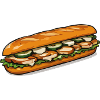 Bunter Baguette-Sandwich