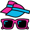 80er Sonnenblende Brille Set