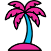Neon Palm Tree 90s Vaporwave