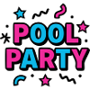 Pool Party 90s Lettering