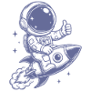 Astronaute en aventure spatiale