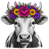 Cow with flower crown