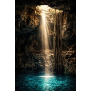 Cave Beams and Azure Pool