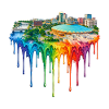 Wichita, Kansas with dripping paint