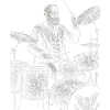 Benjamin Harrison plays drums